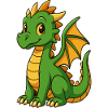 Petit Dragon Vert Cartoon