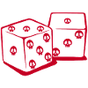 Playing with dice (red)