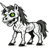 Zombie-Einhorn-Cartoon-Horrorkreatur