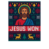 Jesus Won Pixel Xmas Christian Faith