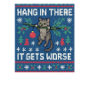 Festive Cat Hanging Meme, Funny Kitten