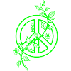 Neon Peace with Flower Vine