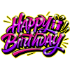 HAPPY BIRTHDAY GIFT PRINT GRAFF