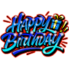 Happy Birthday Graffiti BLUE RED
