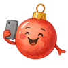 Fröhliche Weihnachtskugel Selfie