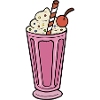 Pink Milkshake with Cherry and Sprinkles