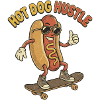 Hot Dog Hustle – Retro Comic Skateboarder