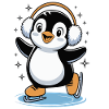Winterschlittschuh-Pinguin Flair