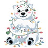 Christmas polar bear with fairy lights