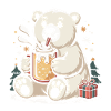 Polar Bear with Cocoa Winter Magic