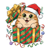 Kätzchen im Weihnachtsgeschenk