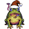 Frog in Santa Hat Pop Art
