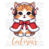 Kitten Christmas Earbuds Red