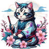 Chat Ninja Kawaii japonais