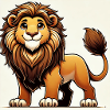 Warm cartoon lion