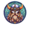 Viking Warrior Round Circle