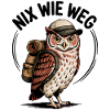 Wandering owl with backpack