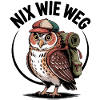 Wander-Eule mit Rucksack