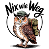Wandering owl with backpack