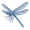 Geometric Blue Dragonfly