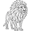 Geometric Lion Polygon Style