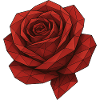 Geometric Red Rose
