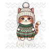 Festive knit winter kitten