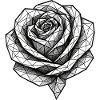Geometric Rose Black & White