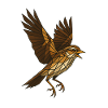 Geometric Bird in Brown