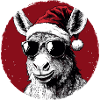 Santa donkey with sunglasses