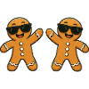 Gingerbread men with sunglasses