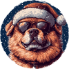 Winter dog with sunglasses