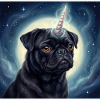 Kosmischer Einhorn-Mops