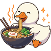 Goose with noodles ramen kawaii goose