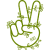 Peace hand with tendrils