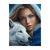 Winterwolf Frau Portrait