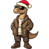 Dinosaur brontosaurus Christmas Winter