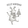 Feliz Navidad Sheep with Christmas Tree