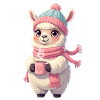 Winter Llama with Tea