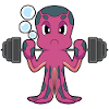 Octopus Bodybuilder Barbell Bodybuilding