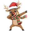 Funny Xmas Reindeer Cartoon dabbing