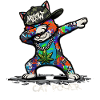 Dab Cat Power Streetart Comic Design