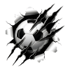 Cool football motif with claw marks fan sport