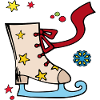 Schlittschuh mit Sternen Weihnachten