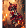 Romantische Blumen Katze