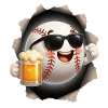 Baseball Fun Mask with Beer Glass