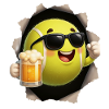 Tennis beer with sunglasses