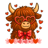 Vache Highland Saint-Valentin Funny Hearts Valentine