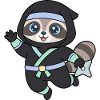 Ninja raccoon in ninja outfit