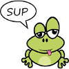 Little frog says sup